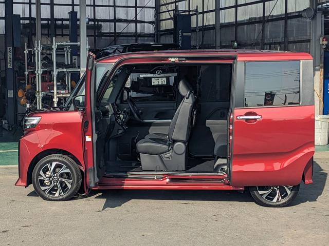 タント カスタムＸ　届出済未使用車　両側パワードア　衝突軽減ブレーキ　シートヒーター　ハーフレザーシート　コーナーセンサー　電動Ｐブレーキ　ＵＳＢ入力　ＬＥＤヘッドライト　オートハイビーム　レーン逸脱警報　スマートキー　ＬＥＤフォグ　電格ミラー　左右シートバックテーブル（36枚目）