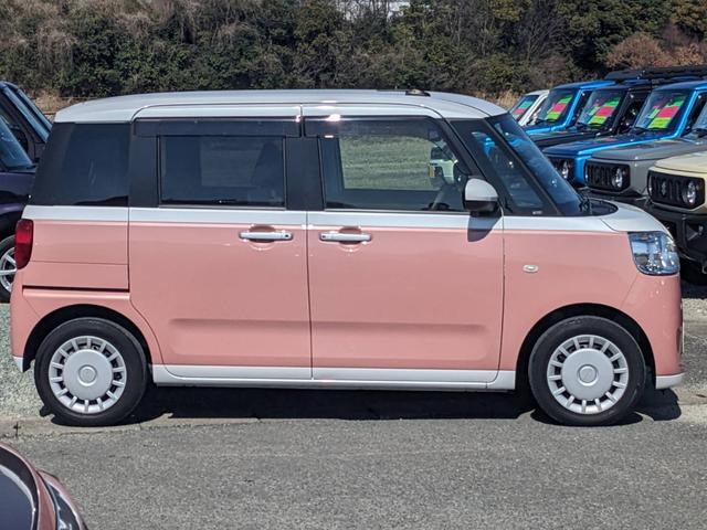 ムーヴキャンバス ストライプスX SDナビ 両側パワードア 衝突軽減ブレーキ TV コーナーセンサー ETC オートハイビーム レーン逸脱警報 オートライト 電格ミラー ドアバイザー プッシュスタート スマートキー 光軸調整ライト フロアマット CD ABS 横滑り防止装置(36枚目)