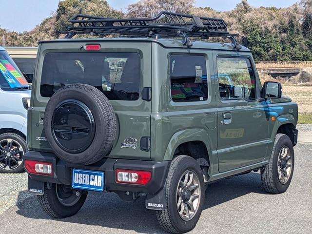 ジムニー XC 4WD 5MT SDナビ 衝突軽減ブレーキ Bluetooth フルセグTV ドラレコ ルーフキャリア ETC クルーズコントロール レーン逸脱警報 シートヒーター LEDヘッドライト リアマッドフラップ オートライト ターボ 背面タイヤカバー(6枚目)