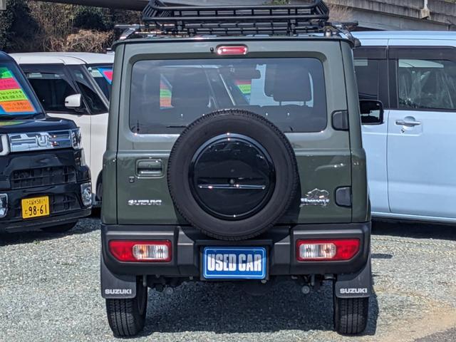 ジムニー XC 4WD 5MT SDナビ 衝突軽減ブレーキ Bluetooth フルセグTV ドラレコ ルーフキャリア ETC クルーズコントロール レーン逸脱警報 シートヒーター LEDヘッドライト リアマッドフラップ オートライト ターボ 背面タイヤカバー(7枚目)