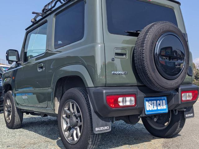 ジムニー XC 4WD 5MT SDナビ 衝突軽減ブレーキ Bluetooth フルセグTV ドラレコ ルーフキャリア ETC クルーズコントロール レーン逸脱警報 シートヒーター LEDヘッドライト リアマッドフラップ オートライト ターボ 背面タイヤカバー(46枚目)