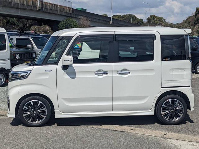 スペーシアカスタム ハイブリッドＸＳターボ　後期　衝突軽減ブレーキ　全方位カメラ　ドラレコ　革調シートカバー　ＨＵＤ　シートヒーター　クルコン　ＥＴＣ　純正１５ＡＷ　パドルシフト　ハーフレザーシート　ＬＥＤヘッドライト　オートハイビーム　コーナーセンサー　ＵＳＢ入力　パドルシフト（24枚目）