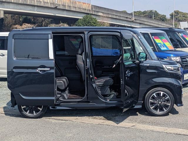 スペーシアカスタム ハイブリッドXSターボ SDナビ 両側パワードア フルセグ 衝突軽減装置 Bluetooth バックカメラ ETC ハーフレザーシート コーナーセンサー クルコン シートヒーター ドラレコ パドルシフト オートハイビーム LEDヘッドライト 純正15AW(25枚目)