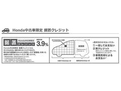 ホンダ据え置きクレジット３．９％。最終支払い月が初年度登録から１１年以内になる事が条件です。１２回１年から６０回５年の間で任意にてお選びい頂けます。 2