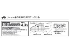 ホンダ据え置きクレジット４．３％。最終支払い月が初年度登録から１１年以内になる事が条件です。１２回１年から６０回５年の間で任意にてお選びい頂けます。 2