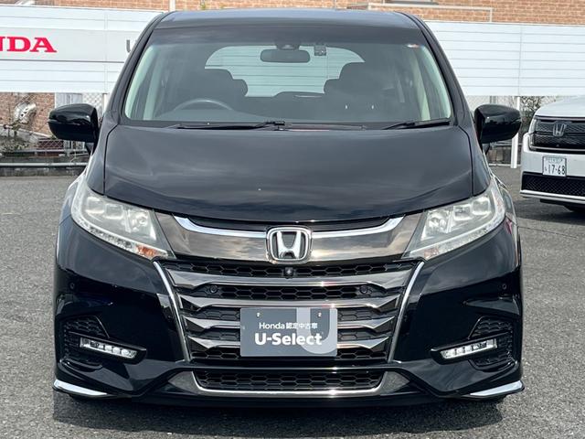 オデッセイ アブソルート・ＥＸホンダセンシング　レザーシート／純正８インチナビ／フリップダウン／マルチビュー／大型アームレスト／コーナーセンサー／ＢＳＭ／ＥＴＣ　フルセグテレビ　ワンオーナ　３６０°カメラ　横滑り防止装置　シ－トヒ－タ－　本革シート（2枚目）