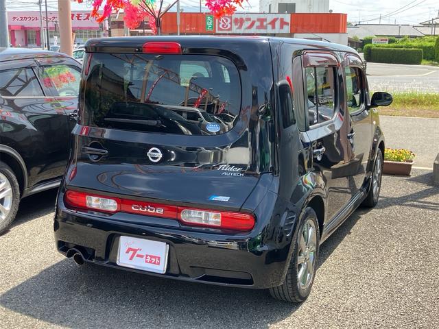 キューブ ライダー　車検令和９年３月　純正ナビ地デジＴＶ　Ｂｌｕｅｔｏｏｔｈ　インテリジェントキー　ＥＴＣ　プッシュスターター　革調シートカバー　ベンチシート　ＨＩＤヘッドライト　純正エアロ　純正１６インチアルミホイール（34枚目）