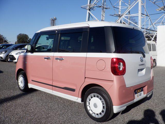 ムーヴキャンバス ストライプスＧ　バックカメラ　両側電動スライドドア　シートヒーター　スマートキー　プッシュスタート　盗難防止装置　衝突回避軽減　横滑り防止装置　アイドリングストップ　ベンチシート　ＰＳ　ＰＷ（3枚目）