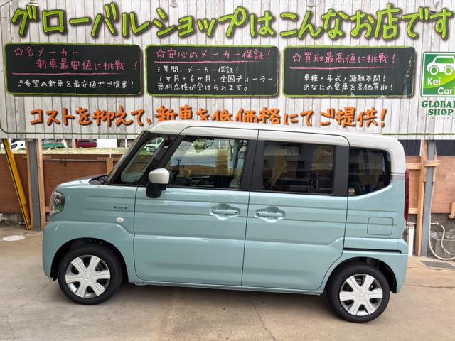 スペーシア ハイブリッドＸ　全方位モニタ付き９インチナビ　２トーンカラー　新車（3枚目）