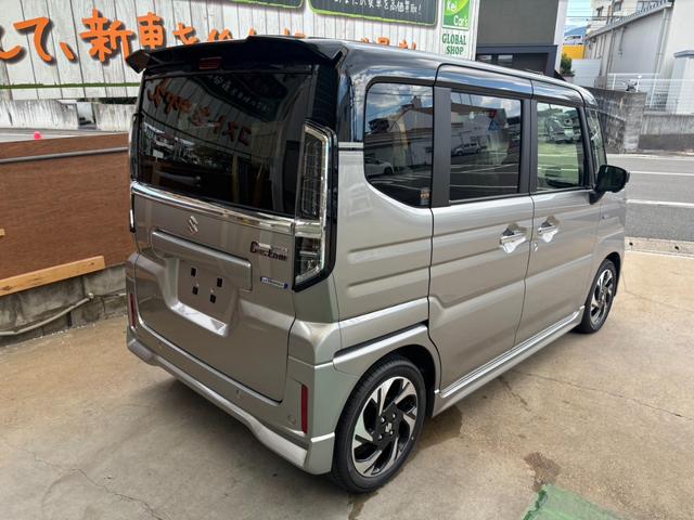 スペーシアカスタム ハイブリッドＸＳターボ　オプションカラー　全方位モニタ付き９インチナビ　新車（7枚目）