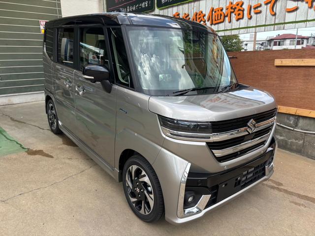 スペーシアカスタム ハイブリッドＸＳターボ　オプションカラー　全方位モニタ付き９インチナビ　新車（9枚目）