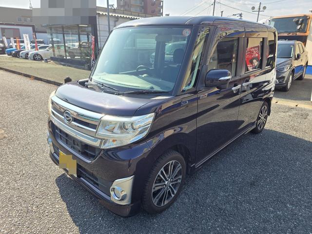 タント カスタムＲＳ　ＳＡ　純正ナビ　フルセグ　バックカメラ　両側パワースライドドア　オートエアコン　スマートキー　プッシュスタート　純正アルミホイール　　衝突安全ブレーキ　ステアリングスイッチ　ＥＴＣ　オートエアコン　ＵＳＢ（4枚目）