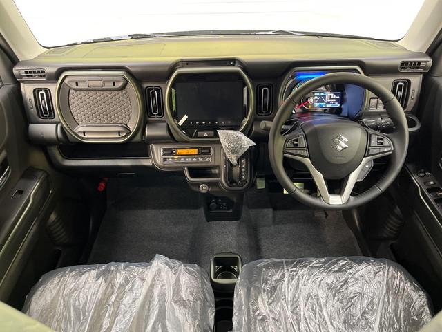 ハスラー タフワイルドターボ　届出済未使用車　９型メーカーナビ　全方位モニター　２トーンカラー　セーフティサポート　アダプティブクルーズ　シートヒーター　純正１５インチアルミ　スマートキー　ＬＥＤヘッドライト（2枚目）