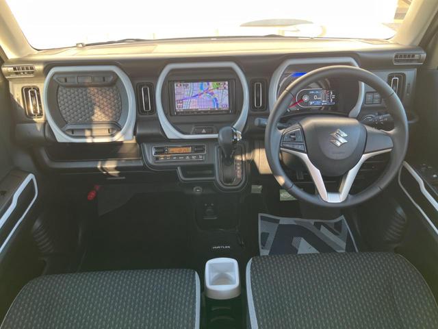 ハスラー ハイブリッドX SDナビ バックカメラ セーフティサポート 禁煙車 前席シートヒーター コーナーセンサー スマートキー LEDヘッド ビルトインETC 純正15インチアルミ 車線逸脱警報 オートライト オートエアコン(2枚目)