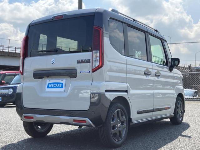 スペーシアギア ハイブリッドＸＺ　保証書／純正　９インチ　メモリーナビ／セーフティサポート（スズキ）／両側電動スライドドア／シートヒーター　前席／全方位モニター／車線逸脱防止支援システム／登録済未使用車／ヘッドランプ　ＬＥＤ（3枚目）