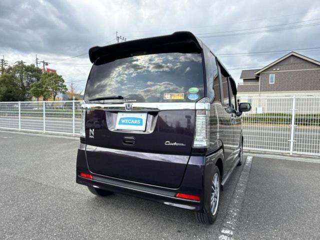 N-BOXカスタム SSパッケージ 新品タイヤ/保証書/純正 SDナビ/両側電動スライドドア/シートヒーター 前席/ドライブレコーダー 社外/ヘッドランプ HID/ETC/EBD付ABS/横滑り防止装置/アイドリングストップ ドラレコ(3枚目)
