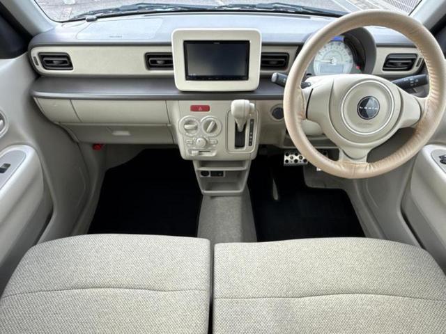 アルトラパン L 保証書/社外 SDナビ/衝突安全装置/シートヒーター/ヘッドランプ HID/Bluetooth接続/ETC/EBD付ABS/横滑り防止装置/アイドリングストップ/DVD/エアバッグ 運転席 DVD再生(4枚目)