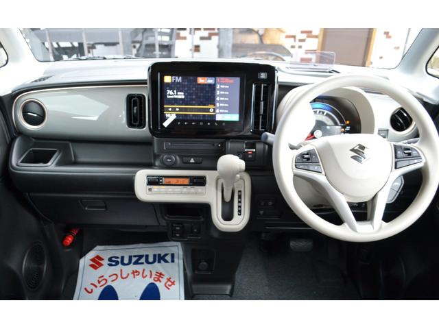 ワゴンＲスマイル ハイブリッドＳ　純正９インチナビ　全方位カメラ　届出済未使用車　新車保証付き　スズキセーフティサポート　シートヒーター　片側電動スライドドア　スマートキー（3枚目）