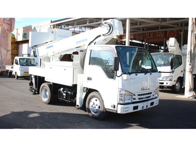 エルフトラック 　アイチ高所作業車　ＳＨ１１Ａ　作業床高１１Ｍ　１レバー　アウトリガー自動張り出し格納　ＦＲＰ２００ＫＧバケット　ターボ　Ｆ６速（2枚目）