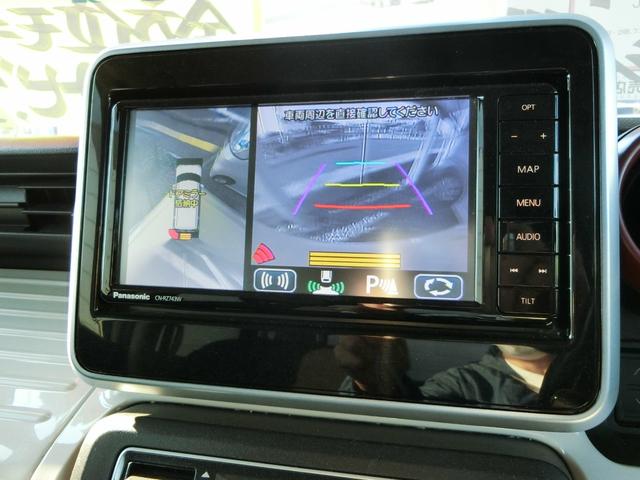 スペーシア ハイブリッドＸ　全周囲カメラ　両側電動スライドドア　ナビ　ＴＶ　クリアランスソナー　レーンアシスト　衝突被害軽減システム　オートライト　スマートキー　アイドリングストップ　電動格納ミラー　シートヒーター　ベンチシート（3枚目）