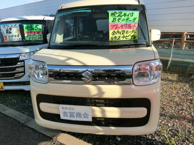 スペーシア ハイブリッドＸ　全周囲カメラ　両側電動スライドドア　ナビ　ＴＶ　クリアランスソナー　レーンアシスト　衝突被害軽減システム　オートライト　スマートキー　アイドリングストップ　電動格納ミラー　シートヒーター　ベンチシート（12枚目）