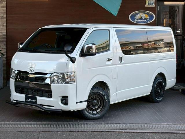 ハイエースバン スーパーＧＬ　ダークプライムＩＩ　新車未登録　８型　ダークプライムＩＩ　ナビＴＶ　全方位カメラ　トヨタセーフティセンス　両側電動スライドドア　黒木目コンビステアリング　ＪＡＯＳ前後スキッドバー　ナイトロパワー艶消黒１６ＡＷ（54枚目）