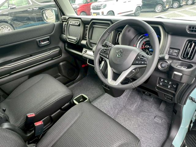 ハスラー タフワイルドターボ　禁煙車　スマートキー　レーダークルーズコントロール　レーンアシスト　衝突被害軽減システム　オートマチックハイビーム　シートヒーター　本革巻ステアリング　パドルシフト　１５インチ純正アルミホイール（11枚目）