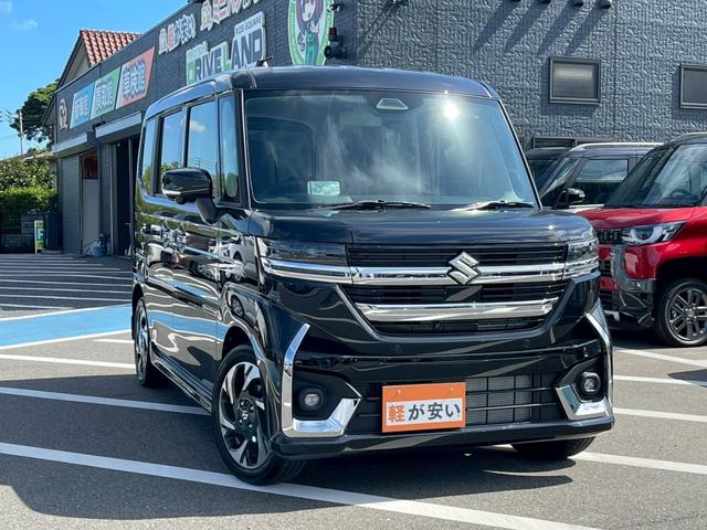 スペーシアカスタム ハイブリッドＸＳターボ　ターボ　メ－カ－ワイドナビ　フルセグＴＶ　全周囲カメラ　ワンオ－ナ－　禁煙　ステアリングヒーター　衝突被害軽減ブレーキ　オートハイビーム　シートヒーター　ハーフレザーシート　両側パワースライドドア（80枚目）