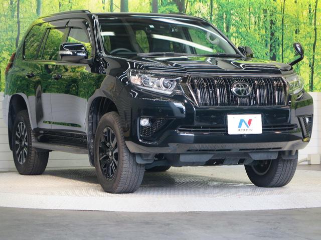 中古車 トヨタ ランドクルーザープラド ｔｘ ｌパッケージ ブラックエディション 特別仕様車 ムーンルーフ 純正９型ナビ セーフティセンス クリアランスソナー 黒革シート ルーフレール 専用アルミ ｌｅｄヘッド フロント バックカメラ フルセグｔｖ