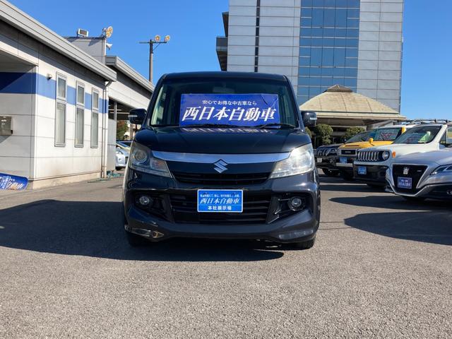 ソリオバンディット ＤＪＥ　アルパインフリップダウンモニター　レザー調シートカバー　革巻きハンドル　クルーズコントロール　両側パワースライド　バックモニター　ＥＴＣ　純正１５ＡＷ（4枚目）