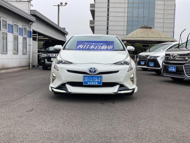 プリウス Ｓ　カロッツェリアＳＤナビ　地デジ　Ｂｌｕｅｔｏｏｔｈ　バックモニター　ドラレコ　革巻きハンドル　エアロパーツ　ＥＴＣ　ＬＯＸＲＮＹ１９ＡＷ（4枚目）