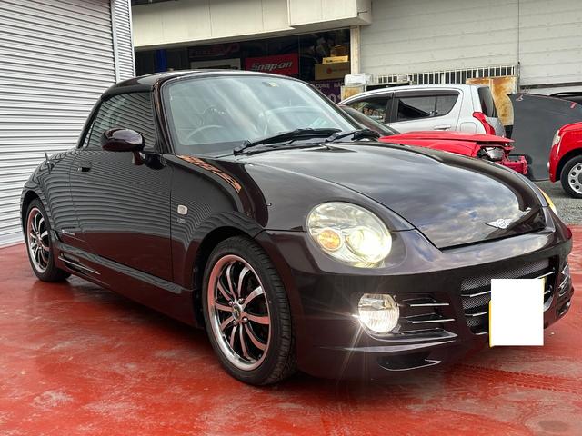 コペン 　ＥＴＣ　ＨＩＤライト　電動オープン　社外エアロ　オールペン　シートヒータ－　ターボ車　キーレス　ローダウン　社外アルミ（2枚目）