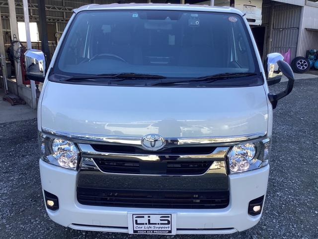 ハイエースバン スーパーGL ダークプライムII 7型 ローダウン 両側パワースライドドア 社外フローティングナビ クリアランスソナー トヨタセーフティセンス ドライブレコーダー前後 純正アルミホイール 純正LEDフォグランプ 助手席エアバック(8枚目)