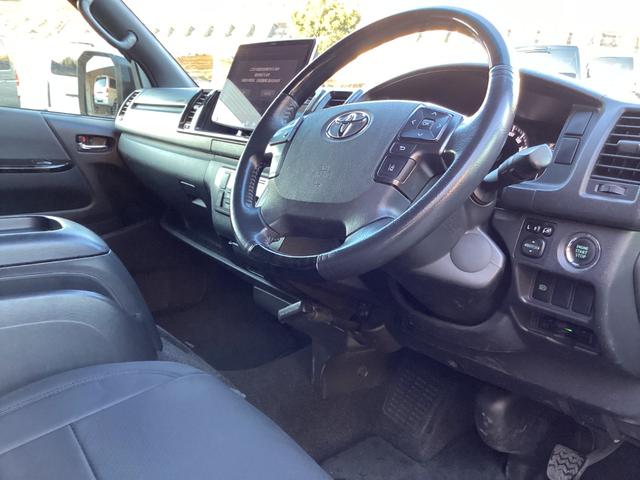 ハイエースバン スーパーGL ダークプライムII 6型 アルパインBIGXフローティングナビ パノラミックビュー クリアランスソナー アルパインフリップダウンモニター TSS 新品シートカバー デジタルインナーミラー ドライブレコーダー前後(20枚目)