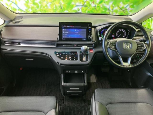 オデッセイハイブリッド ｅＨＥＶアブソルート・ＥＸ　新品タイヤ／純正　１０インチ　ＳＤナビ／ホンダセンシング／両側電動スライドドア／シートヒーター　前席／マルチビューカメラシステム／車線逸脱防止支援システム／シート　ハーフレザー／電動バックドア（4枚目）