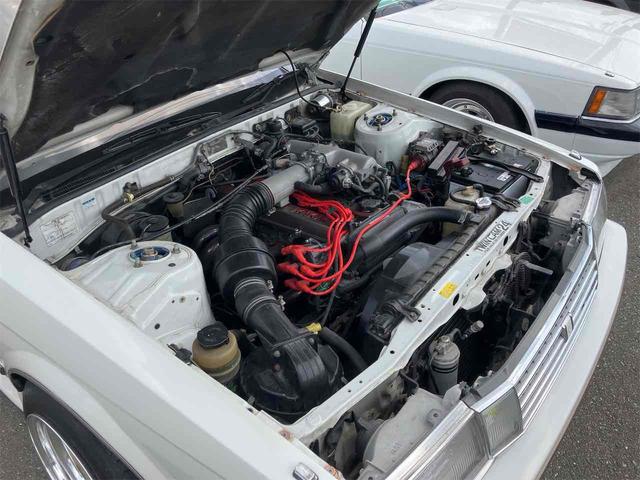 マークII 　グランデリミテッド　ツインカム２４　車高調　ナニワステンタコ足　オーバーフェンダー車幅公認　デジパネ　１４インチアルミホイール　５速ＭＴ　パワーシート（59枚目）