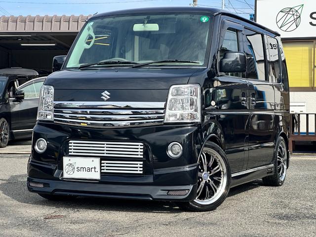 エブリイワゴン PZターボ パワースライドドア 社外エアロ TEIN車高調 16インチアルミ フリップダウンモニター SDナビ フルセグ Bluetooth DVD再生 CD ETC LEDヘッドライト LEDフォグ(2枚目)