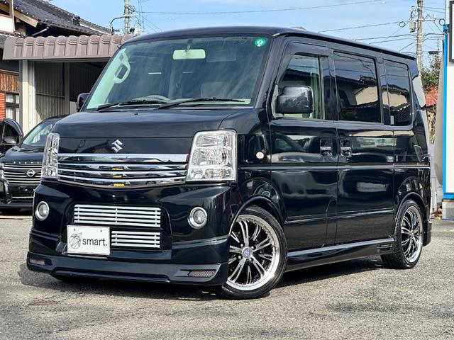 エブリイワゴン PZターボ パワースライドドア 社外エアロ TEIN車高調 16インチアルミ フリップダウンモニター SDナビ フルセグ Bluetooth DVD再生 CD ETC LEDヘッドライト LEDフォグ(3枚目)