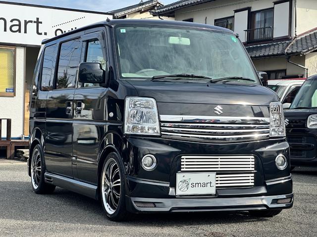 エブリイワゴン PZターボ パワースライドドア 社外エアロ TEIN車高調 16インチアルミ フリップダウンモニター SDナビ フルセグ Bluetooth DVD再生 CD ETC LEDヘッドライト LEDフォグ(5枚目)