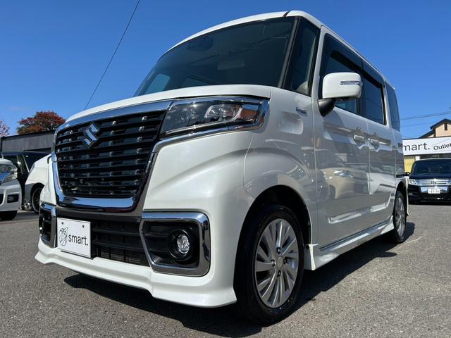 スペーシアカスタム ハイブリッドＧＳ　スズキセーフティーサポート／ナビ／フルセグ／全方位カメラ／ＤＶＤ再生／両側スライドドア片側電動／プッシュスタート／スマートキー／レーンキープアシスト／盗難防止装置／衝突被害軽減システム（3枚目）