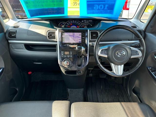 タント カスタムＲＳ　トップエディションＳＡＩＩＩ／衝突軽減ブレーキ　メモリーナビ　両側電動スライドドア　シートヒーター　ＬＥＤヘッドライト　ＬＥＤフォグ　デイライト　ハーフレザーシート　オートハイビーム　ＴＶ　ターボ　シートヒーター　記録簿　コーナーセンサー　ＣＤ（11枚目）