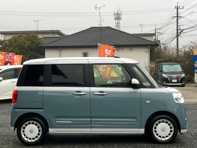 ムーヴキャンバス ストライプスＧ　スマホ連携ディスプレイオーディオ　ブルートゥース　両側パワースライドドア　衝突軽減ブレーキ　コーナーセンサー　オートハイビーム　シートヒーター　電子パーキング　　ＬＥＤライト　ＬＥＤフォグ　スペアキー（4枚目）