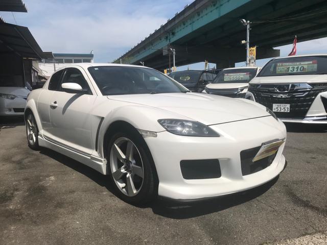 ＲＸ－８ タイプＥ　フルエアロ　社外ナビ　赤本革シート　電動シート　純正オーディオ　キーレス　純正アルミ（10枚目）