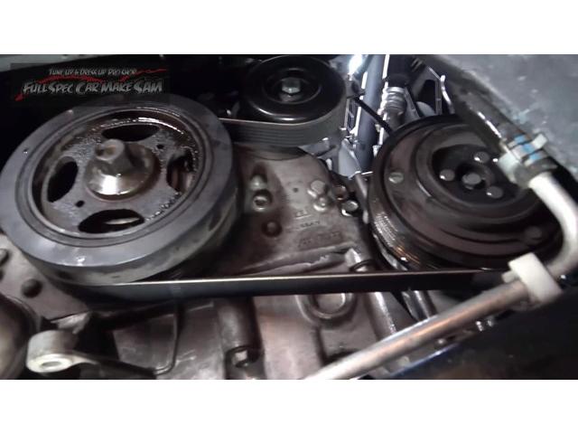 エルグランド ２５０ハイウェイスターＳ　アーバンクロム　ＣＶＴＦ圧送交換　シートカバー　エンジンスラッジナイザー施工　エアコンフラッシング　ウォターポンプ交換　サーモスタット交換　ＬＬＣ交換　補器ベルト交換　ベルトテンショナー交換　プラグ交換　スロットル清（47枚目）