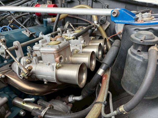サニートラック ロングＤＸ　ＷＥＢＥＲ４５　タコアシ　サイド管　Ｆ車高調　ロールバー　純正クーラー　ワタナベ１４インチＦ８．５Ｊ　Ｒ１０．０Ｊ　Ａ１２改１３００ｃｃ　ハイカム７４度（33枚目）