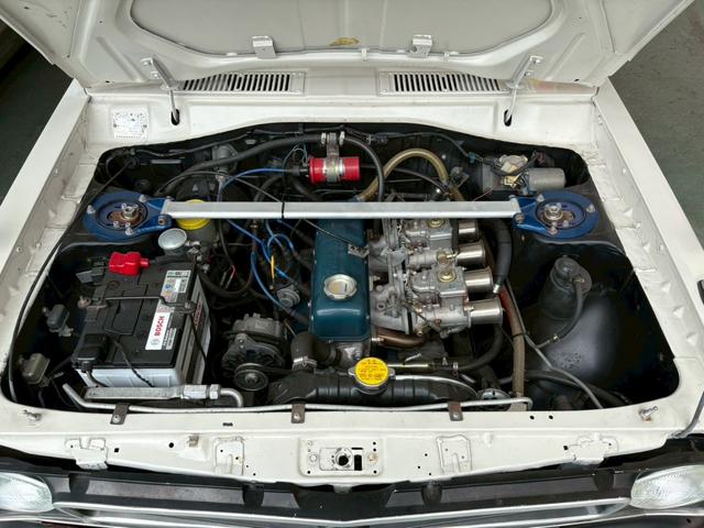 サニートラック ロングＤＸ　ＷＥＢＥＲ４５　タコアシ　サイド管　Ｆ車高調　ロールバー　純正クーラー　ワタナベ１４インチＦ８．５Ｊ　Ｒ１０．０Ｊ　Ａ１２改１３００ｃｃ　ハイカム７４度（34枚目）