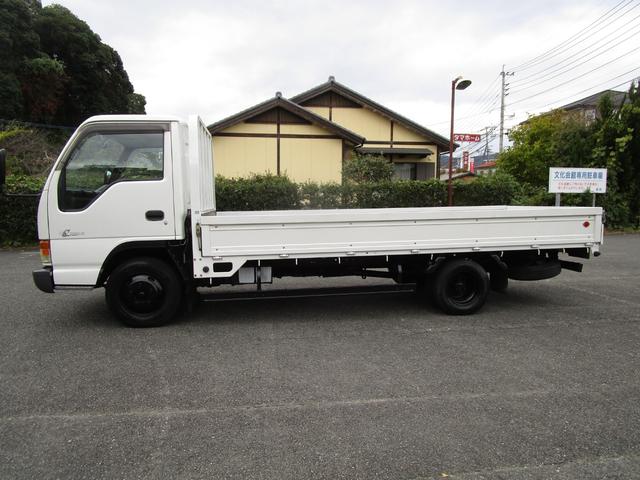 エルフトラック ２ｔワイドロングフラットロー平ボディー　・内外装クリーニング仕上・ワンオーナー車（法人）・運転席エアバック（4枚目）
