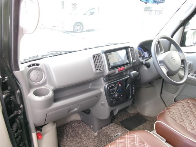 エブリイ ジョインターボ　社外ナビ　ＢＴ　フルセグ　Ｂカメラ　オートライト　ＡＣ　ＥＴＣ　クリアランスソナー　電格ミラー　衝突軽減ブレーキ　横滑り防止　車線逸脱防止装置　バンパーガード　リフトアップ　１４インチ社外アルミ（5枚目）