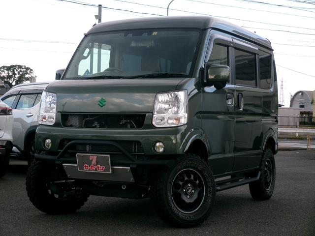 エブリイ ジョインターボ　社外ナビ　ＢＴ　フルセグ　Ｂカメラ　オートライト　ＡＣ　ＥＴＣ　クリアランスソナー　電格ミラー　衝突軽減ブレーキ　横滑り防止　車線逸脱防止装置　バンパーガード　リフトアップ　１４インチ社外アルミ（32枚目）