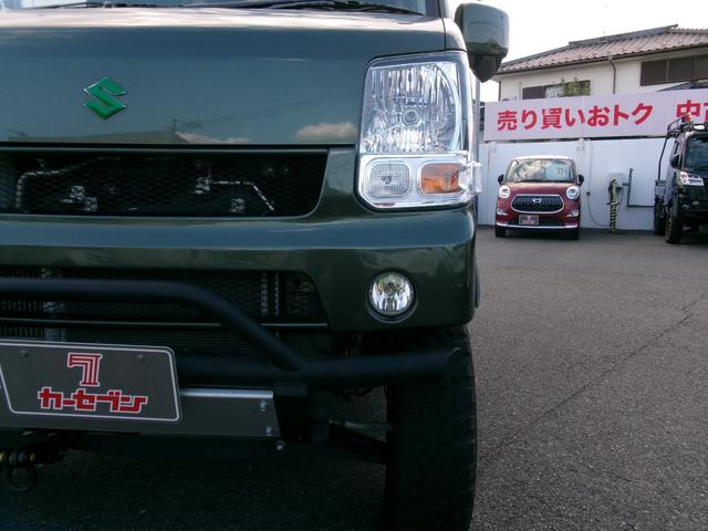 エブリイ ジョインターボ　社外ナビ　ＢＴ　フルセグ　Ｂカメラ　オートライト　ＡＣ　ＥＴＣ　クリアランスソナー　電格ミラー　衝突軽減ブレーキ　横滑り防止　車線逸脱防止装置　バンパーガード　リフトアップ　１４インチ社外アルミ（35枚目）